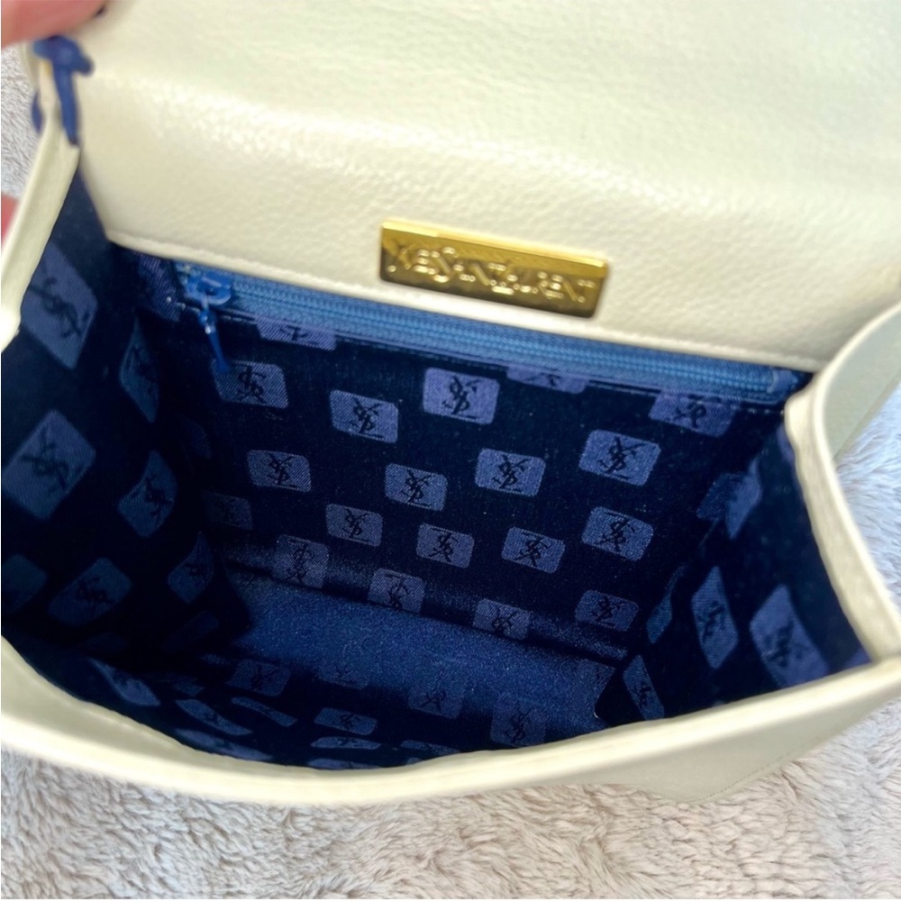 Rare Vintage YSL Cassandra Cream Braided Shoulder Bag - Picture 13 of 17